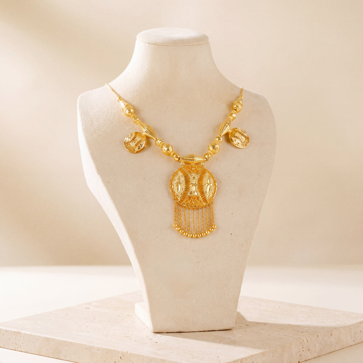 Traditional Necklace 75 on travertine