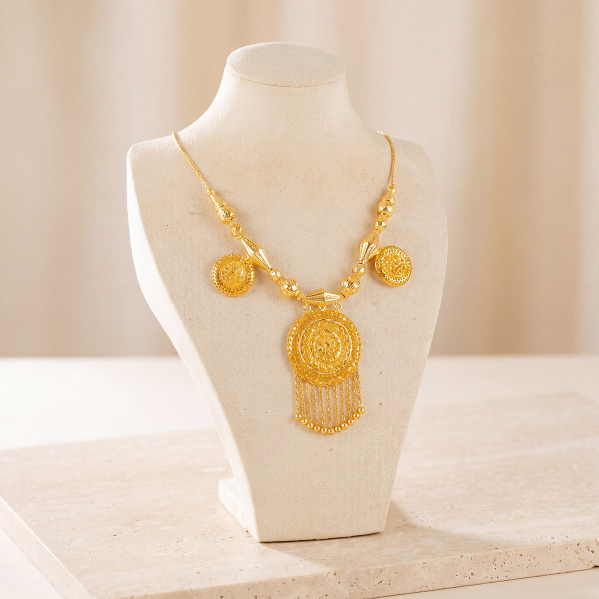 Traditional Necklace 77 on travertine