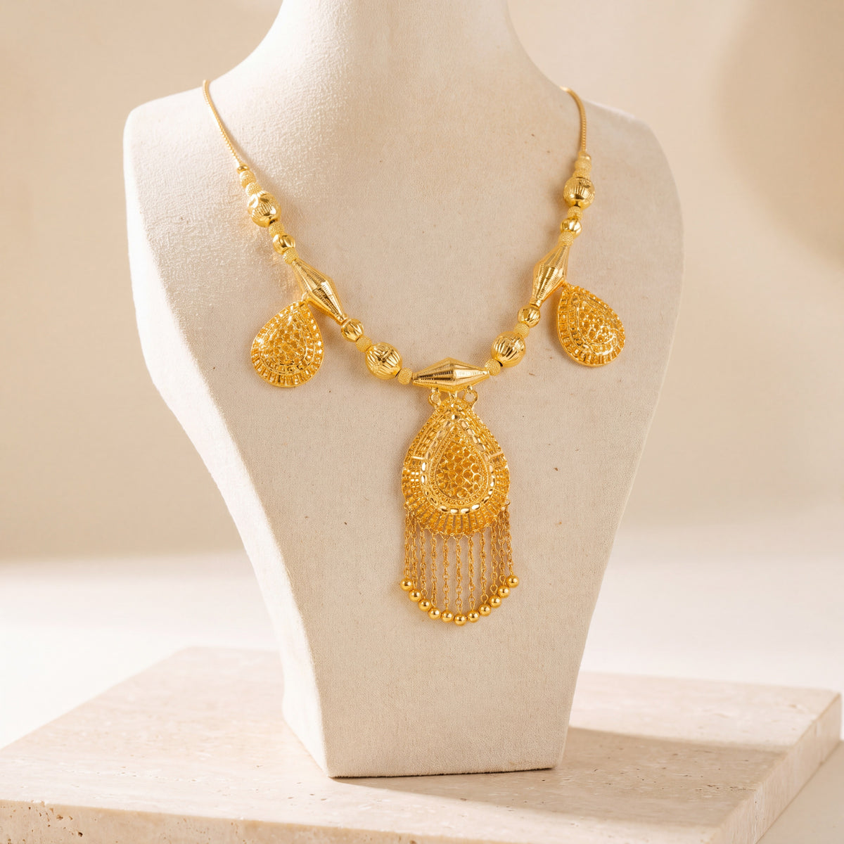 Traditional Necklace 78 on travertine