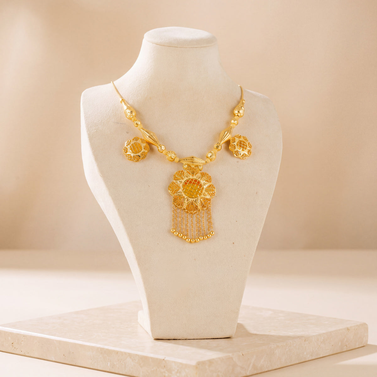 Traditional Necklace 79 on travertine