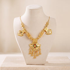 Traditional Necklace with Stone & Mina 3 on travertine