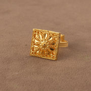 Traditional Ring (D175) - 925 Silver & 24K Gold Plated - Falaq Jewellery Oman