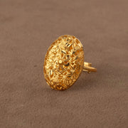 Traditional Ring (D176) - 925 Silver & 24K Gold Plated - Falaq Jewellery Oman
