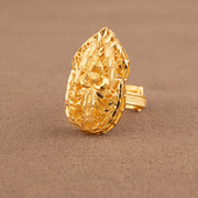 Traditional Ring (D185) - 925 Silver & 24K Gold Plated - Falaq Jewellery Oman