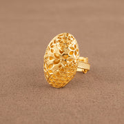 Traditional Ring (D188) - 925 Silver & 24K Gold Plated - Falaq Jewellery Oman
