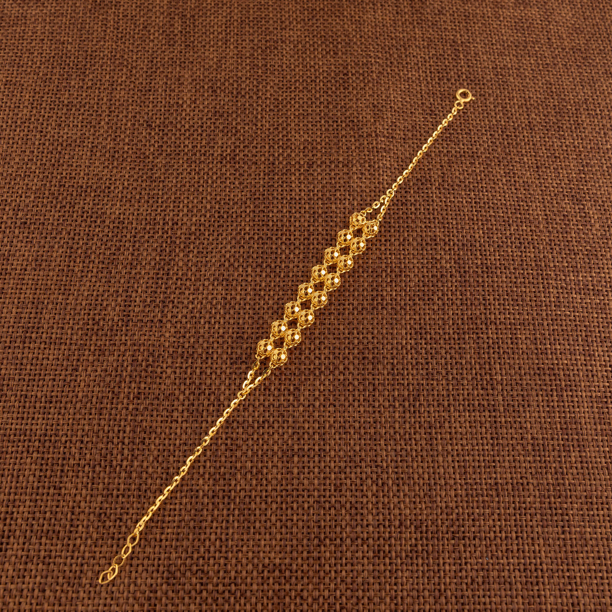 Twin Orb Bracelet (D1) - 925 Silver & 24K Gold Plated - Falaq Jewellery Oman