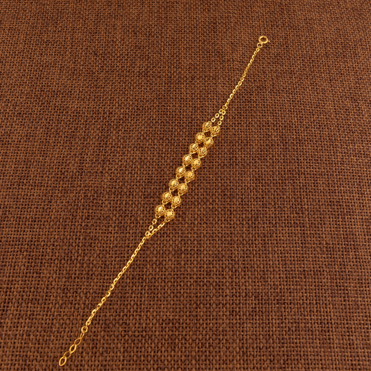 Twin Orb Bracelet (D2) - 925 Silver & 24K Gold Plated - Falaq Jewellery Oman