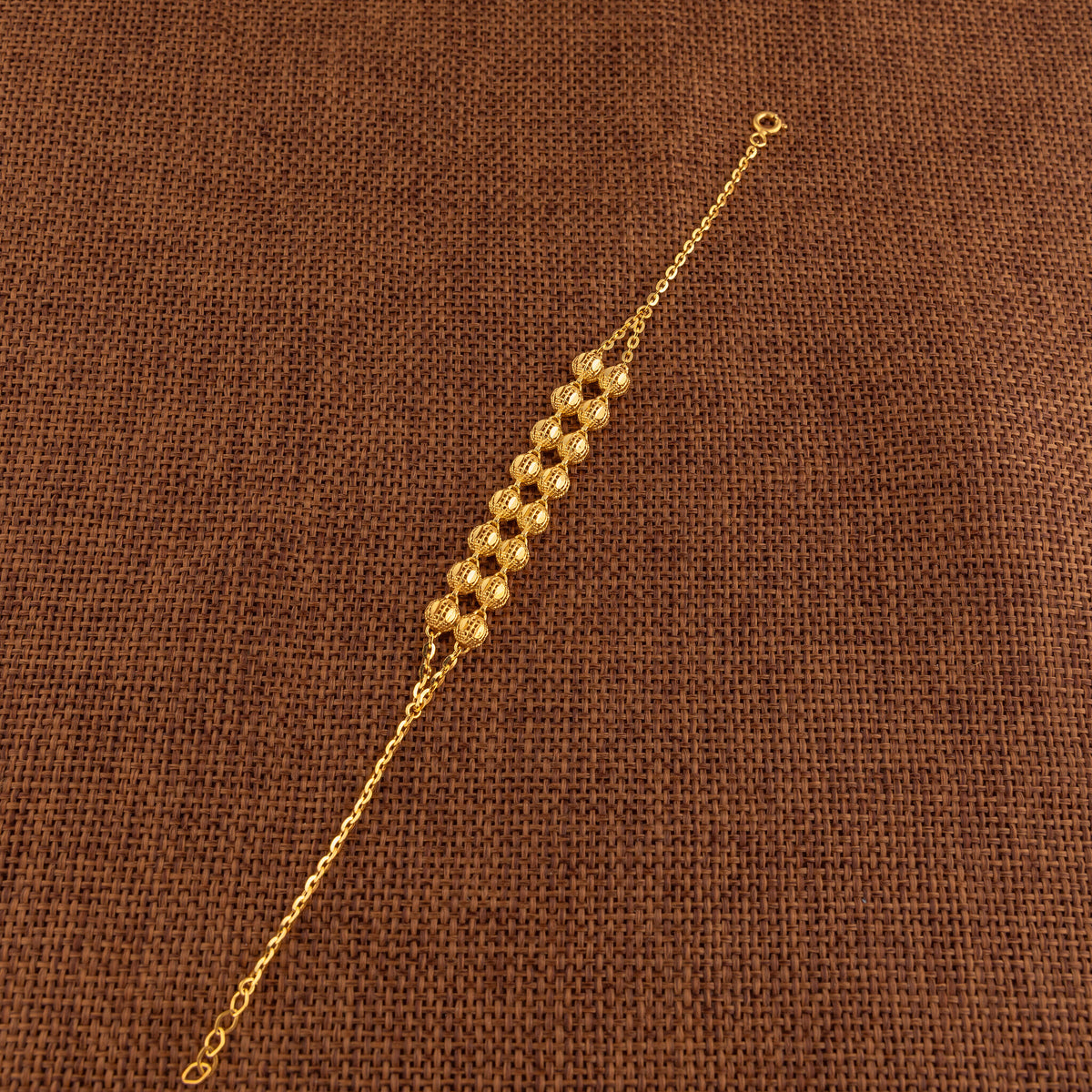 Twin Orb Bracelet (D3) - 925 Silver & 24K Gold Plated - Falaq Jewellery Oman
