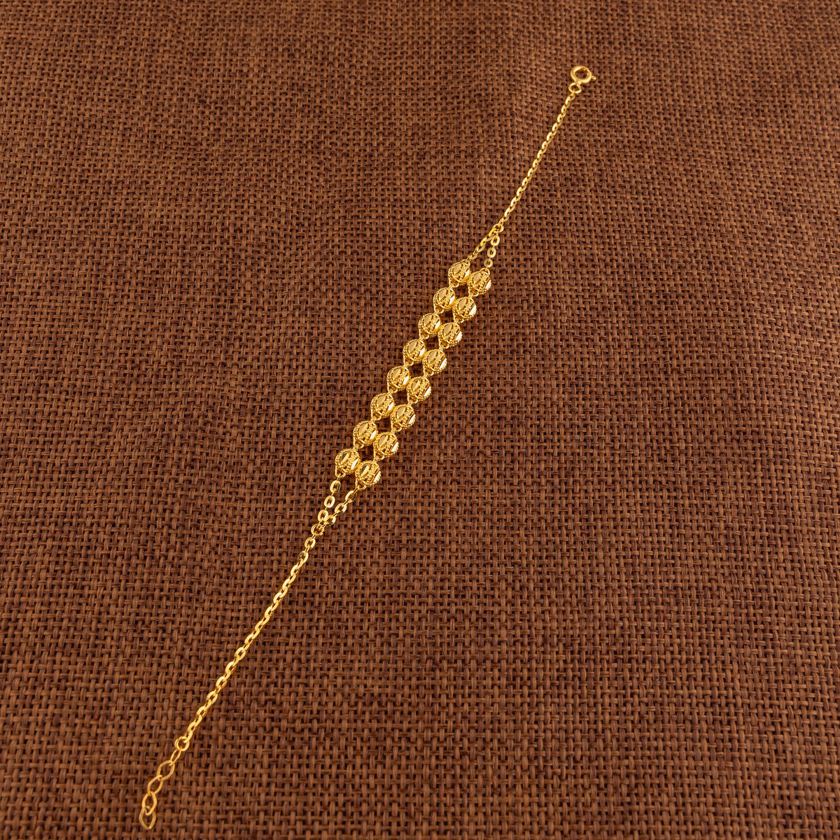 Twin Orb Bracelet (D4) - 925 Silver & 24K Gold Plated - Falaq Jewellery Oman