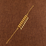 Twin Orb Fringe Bracelet (D1) - 925 Silver & 24K Gold Plated - Falaq Jewellery Oman