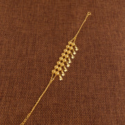 Twin Orb Fringe Bracelet (D3) - 925 Silver & 24K Gold Plated - Falaq Jewellery Oman
