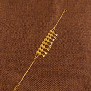 Twin Orb Fringe Bracelet (D4) - 925 Silver & 24K Gold Plated - Falaq Jewellery Oman