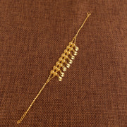 Twin Orb Fringe Bracelet (D5) - 925 Silver & 24K Gold Plated - Falaq Jewellery Oman