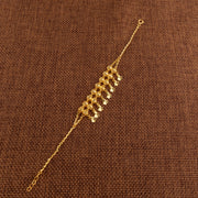Twin Orb Fringe Bracelet (D7) - 925 Silver & 24K Gold Plated - Falaq Jewellery Oman