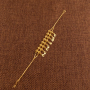 Twin Orb Fringe Bracelet (D8) - 925 Silver & 24K Gold Plated - Falaq Jewellery Oman