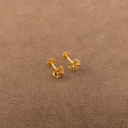 Flower Tops (D16) - 925 Silver & 24K Gold Plated