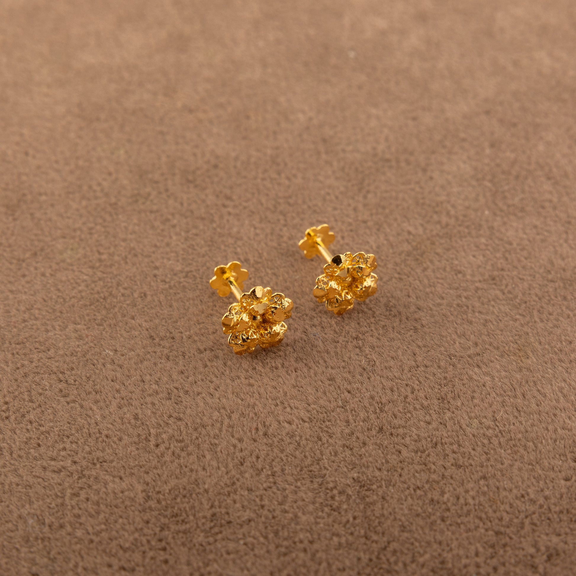 Flower Tops (D17) - 925 Silver & 24K Gold Plated
