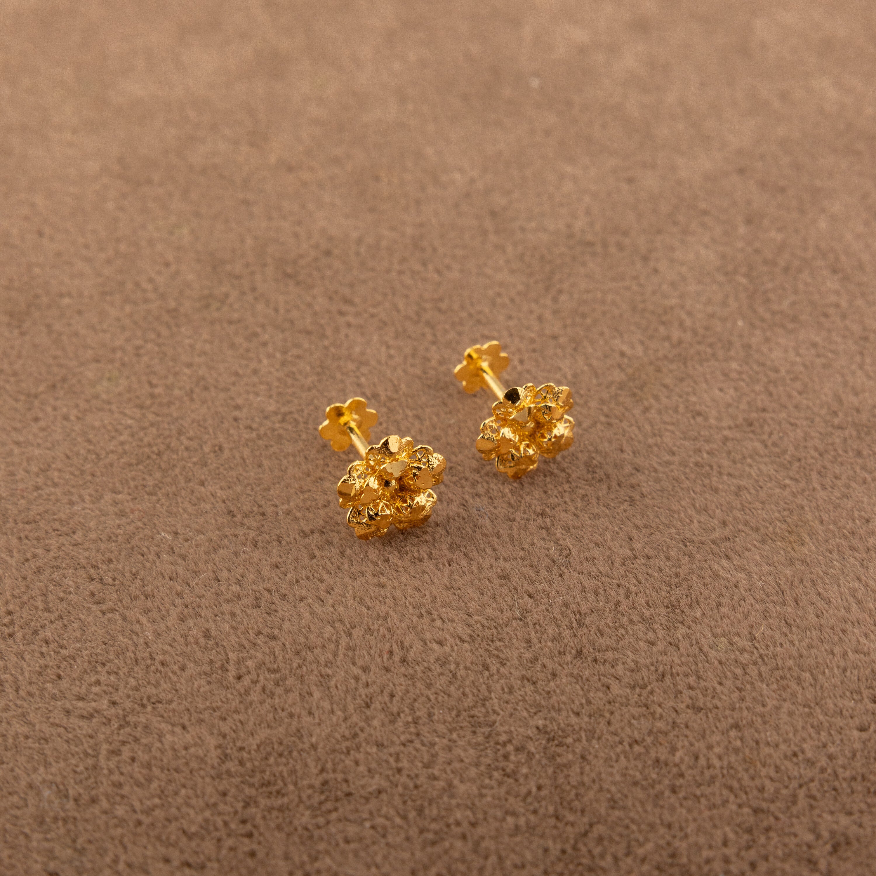 Flower Tops (D17) - 925 Silver & 24K Gold Plated