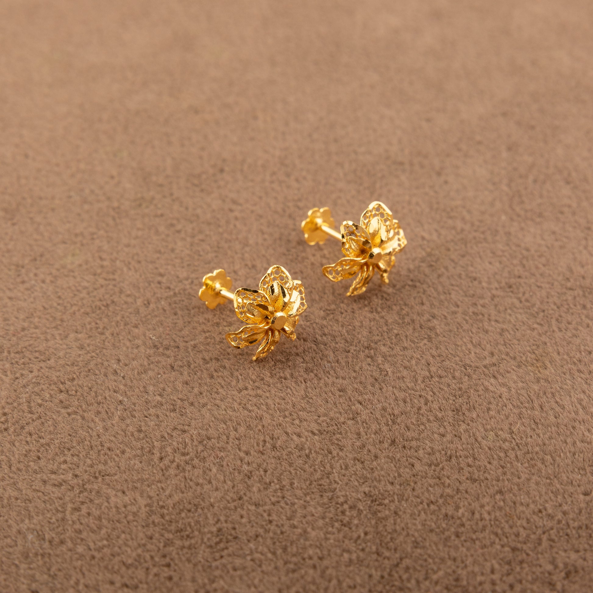 Flower Tops (D2) - 925 Silver & 24K Gold Plated