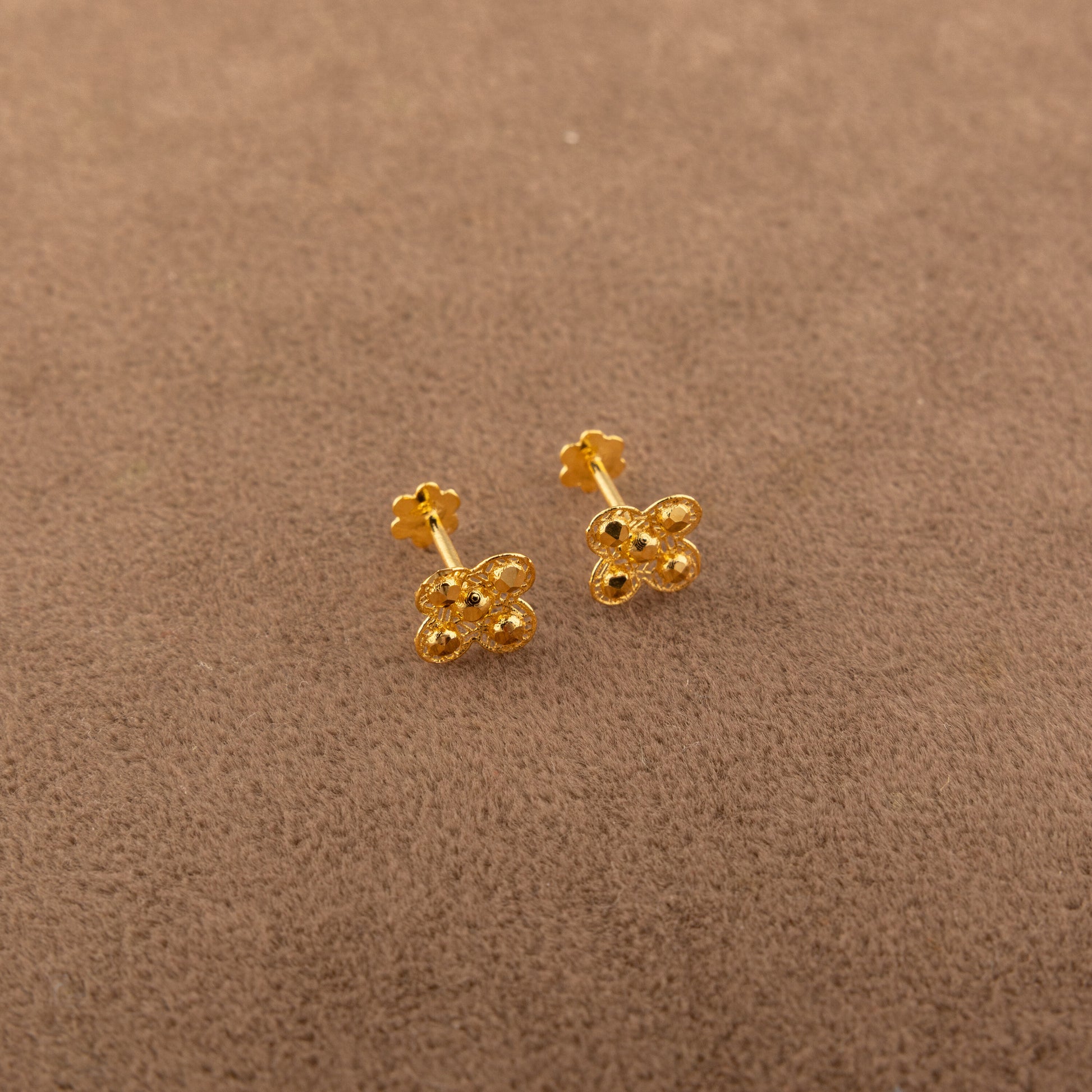Flower Tops (D20) - 925 Silver & 24K Gold Plated