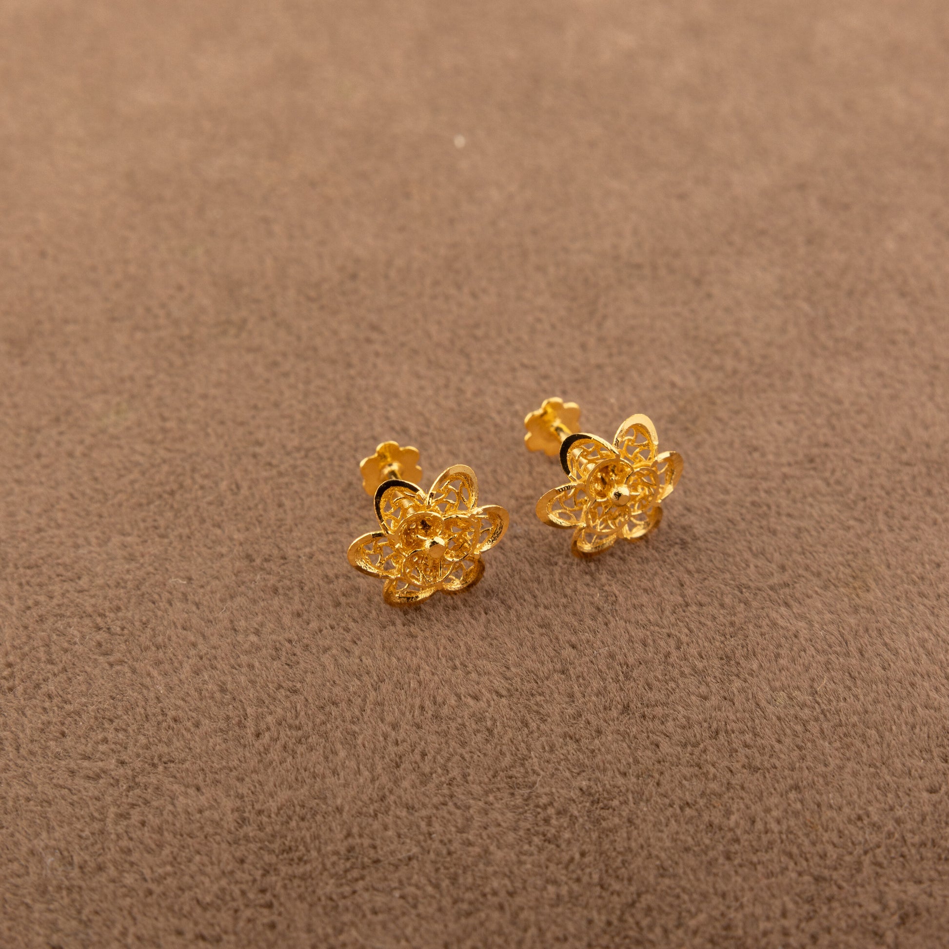 Flower Tops (D22) - 925 Silver & 24K Gold Plated