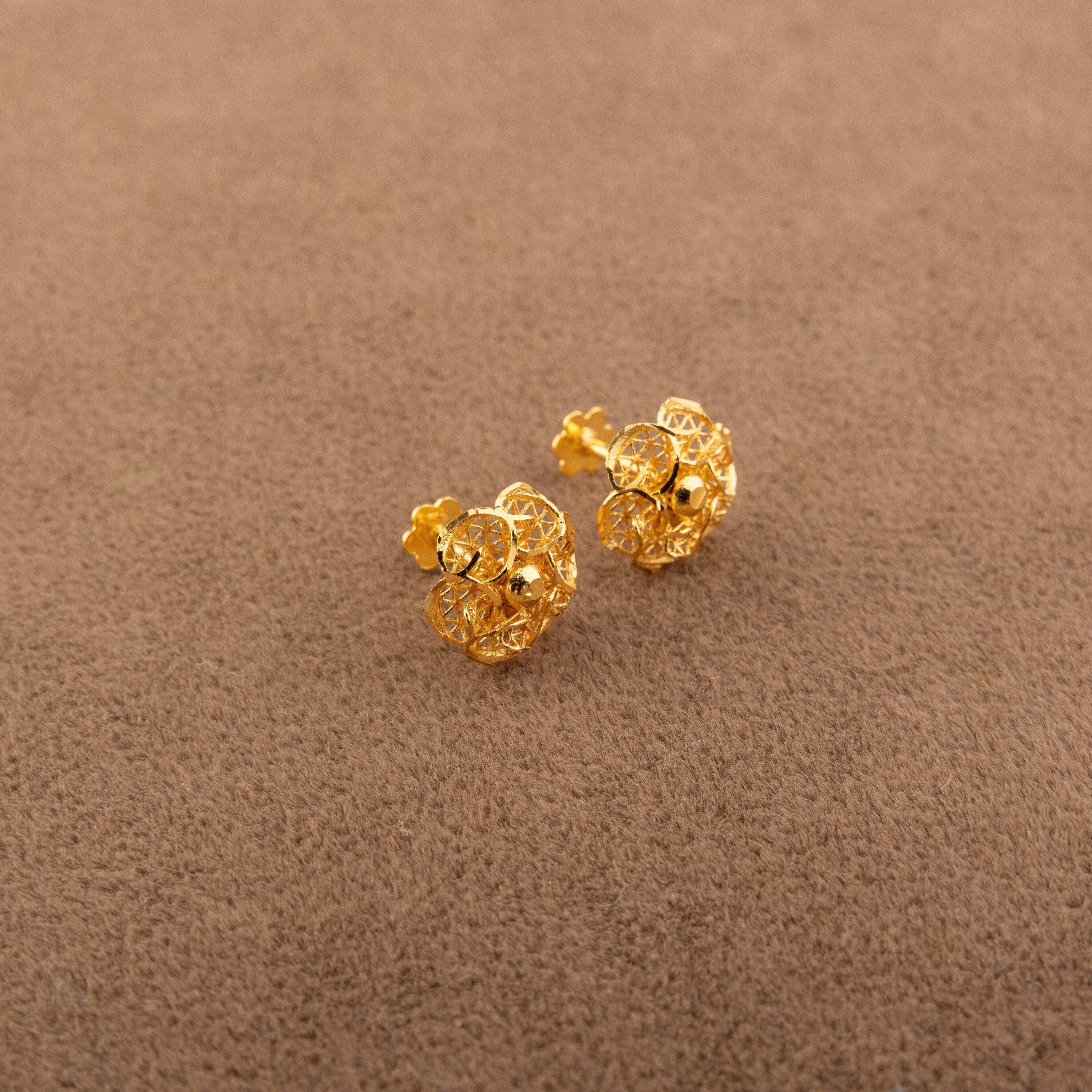 Flower Tops (D6) - 925 Silver & 24K Gold Plated