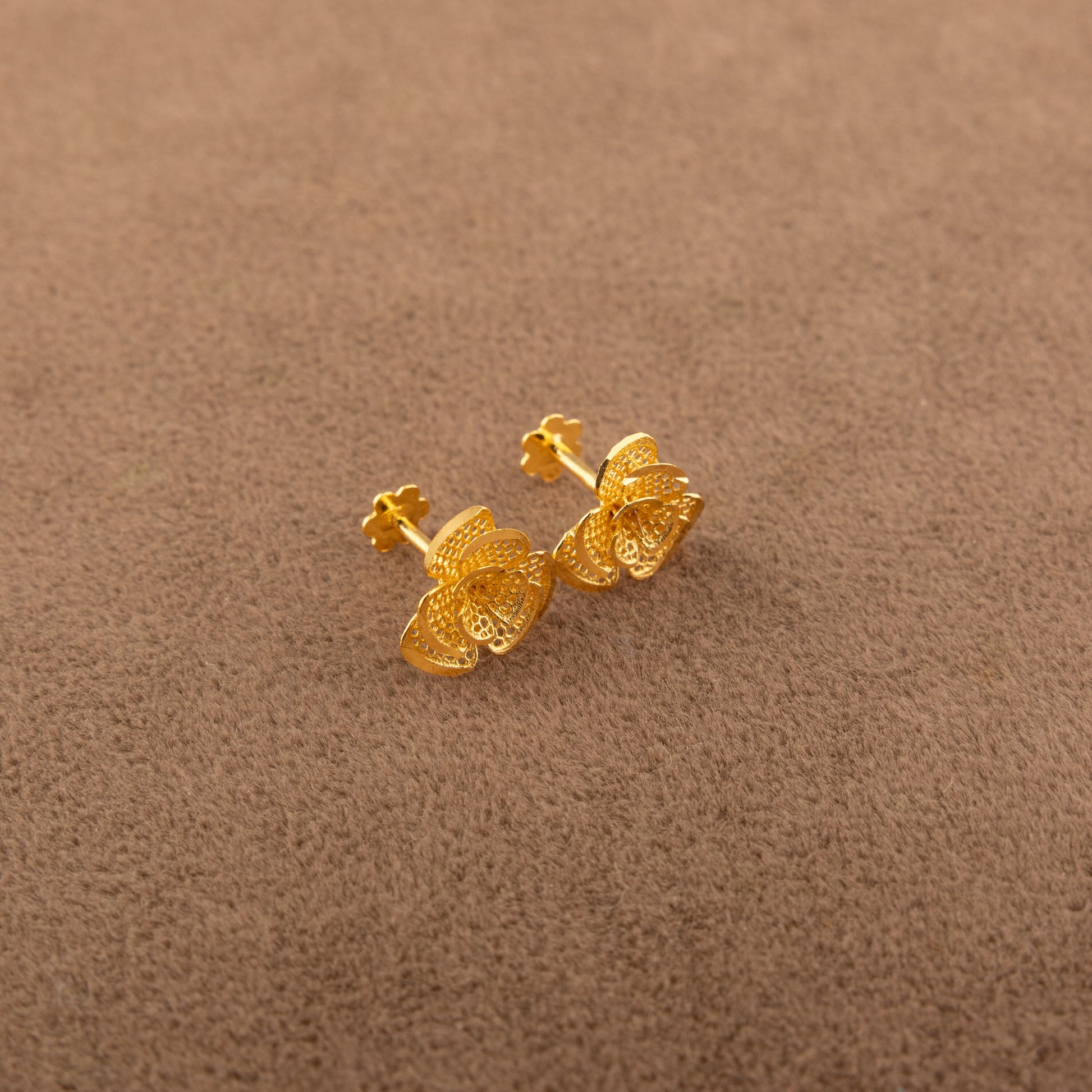 Flower Tops (D8) - 925 Silver & 24K Gold Plated