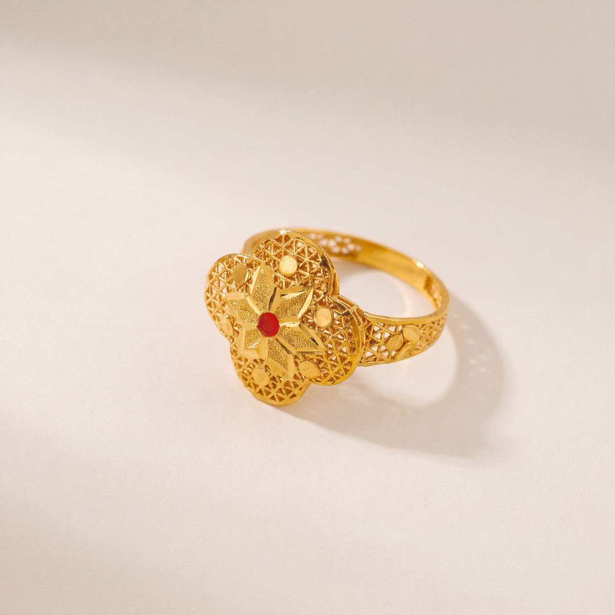 Four Petals Rings (D2), 925 silver 24K gold plated