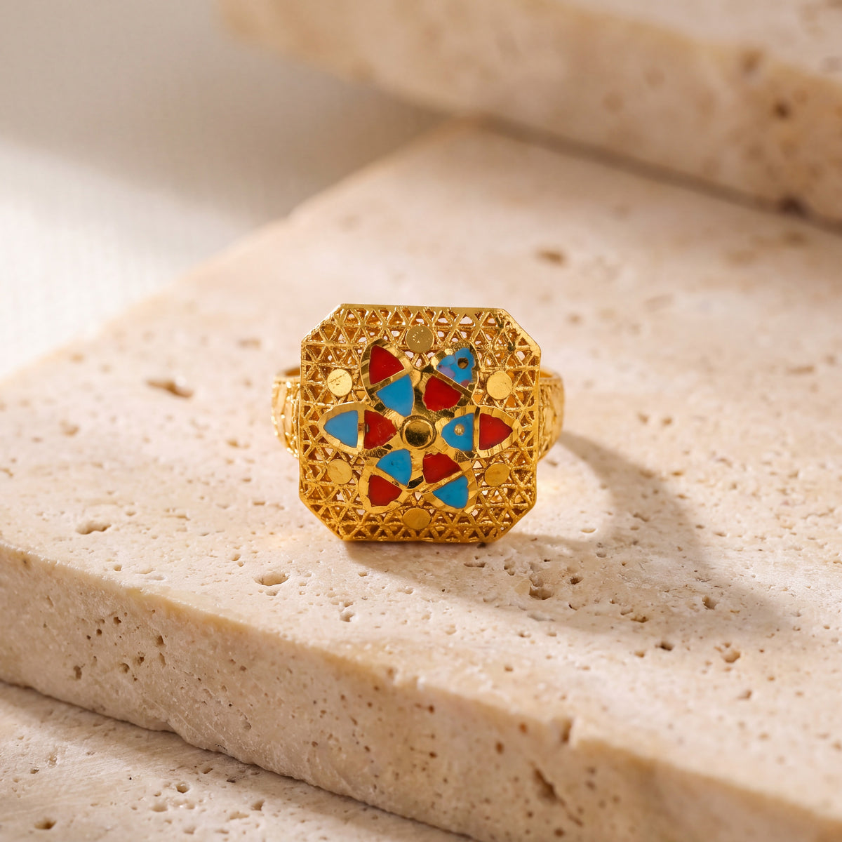 Frame Rings (D3) on travertine