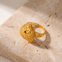 Heart Rings (D2) on travertine