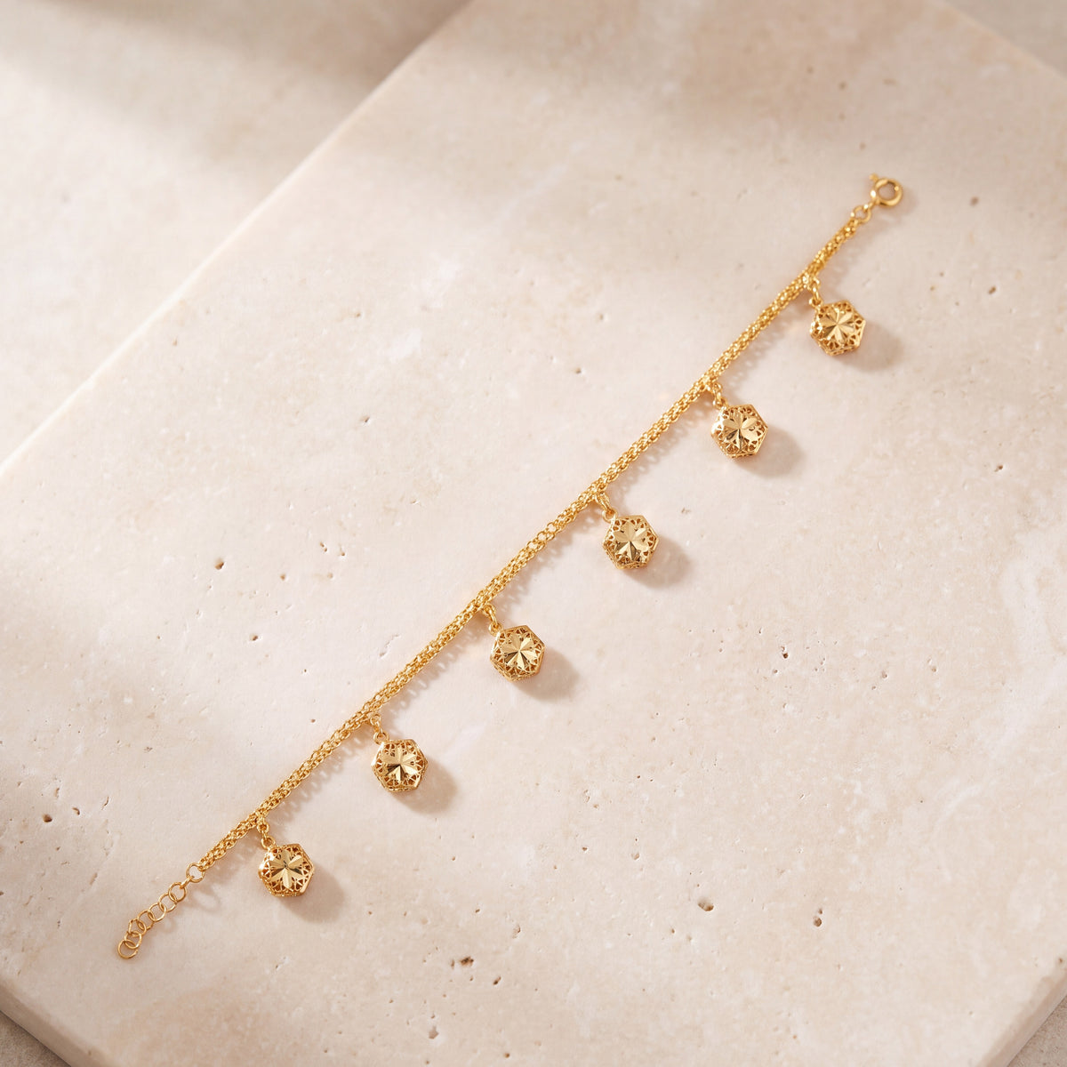 Hexa Bracelet (D2) on travertine