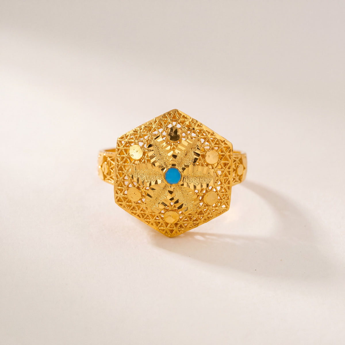 Hexa Rings (D2), 925 silver 24K gold plated