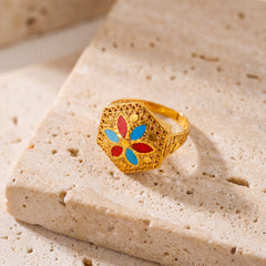 Hexa Rings (D3) on travertine