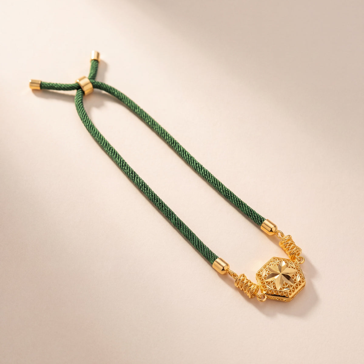 Hexagonal Thread Bracelet, 925 silver 24K gold plated