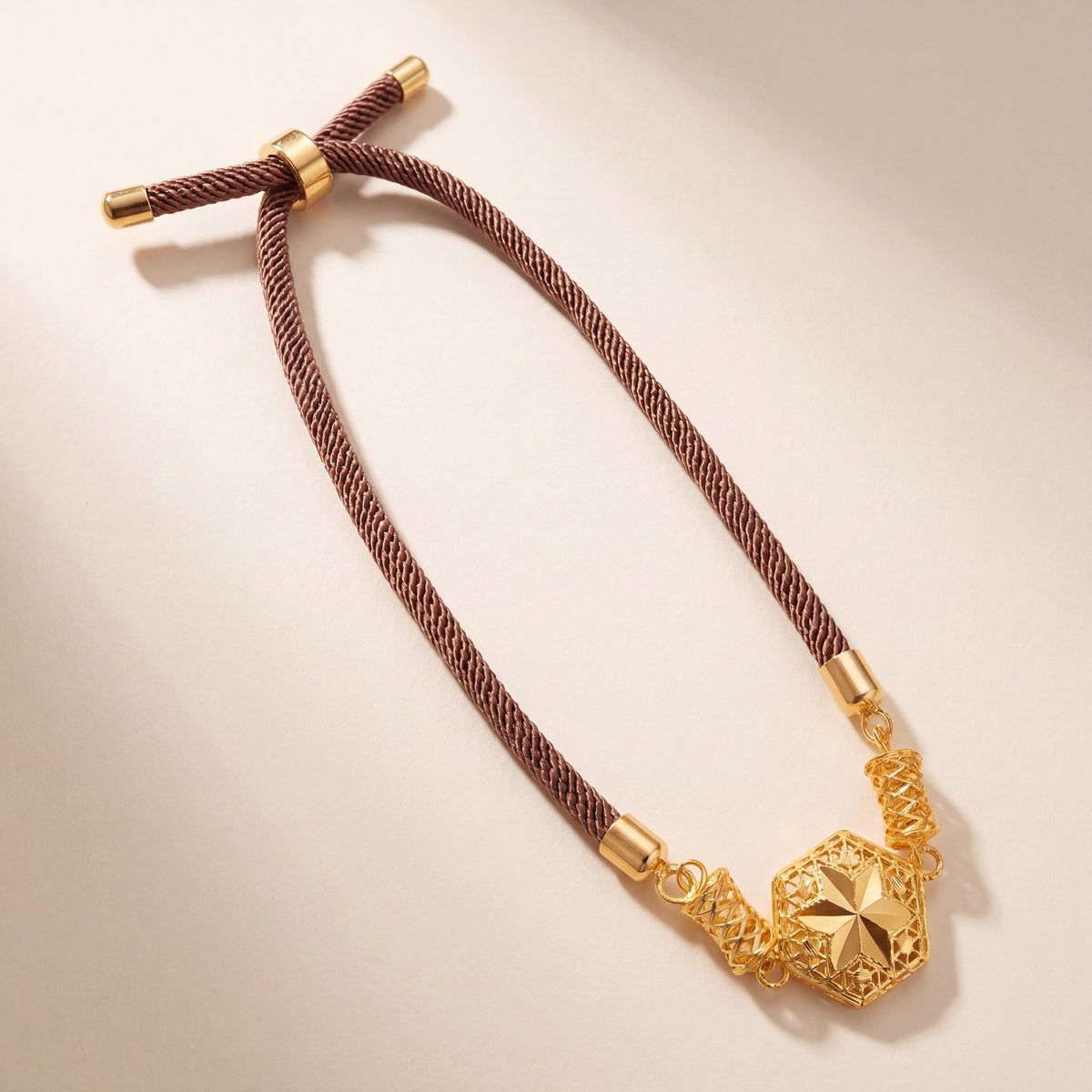 Hexagonal Thread Bracelet, 925 silver 24K gold plated
