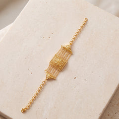 Kid's Murabba & Chain Bracelet on travertine