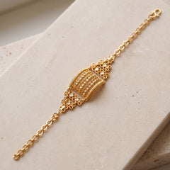 Kid's Square Bracelet (D1) on travertine