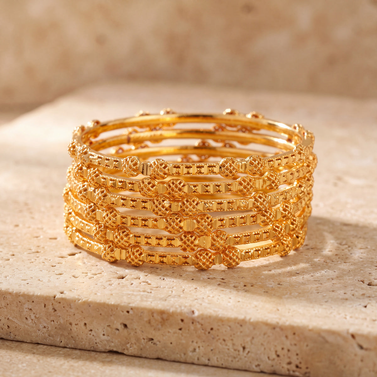 Kid's Bangles (D1-A) on travertine