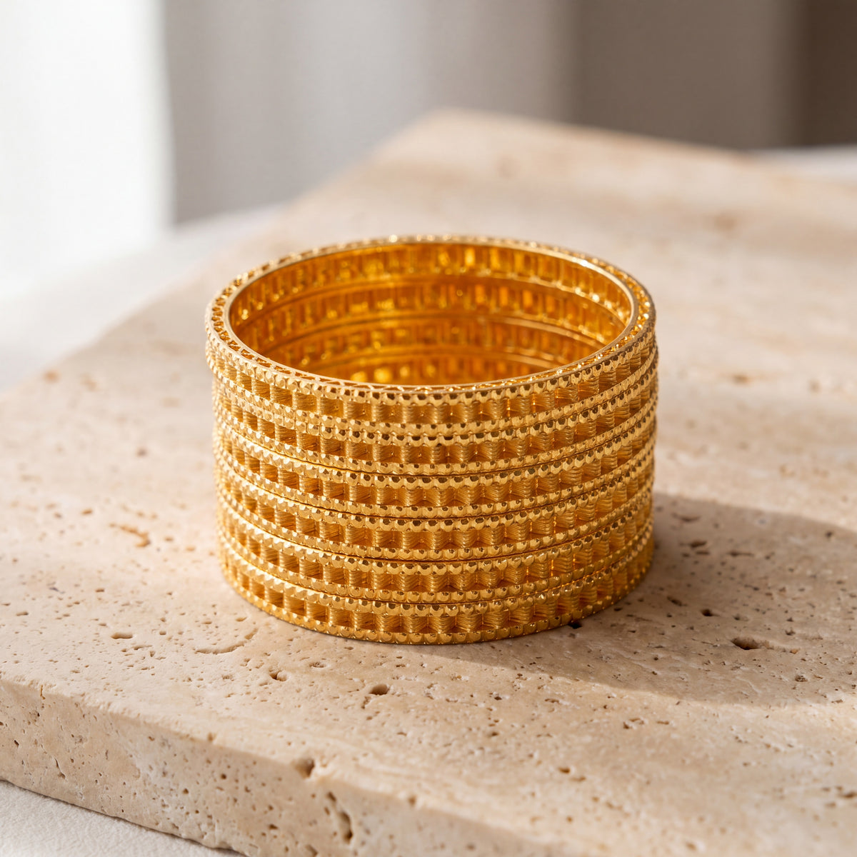 Kid's Bangles (D4-K) on travertine