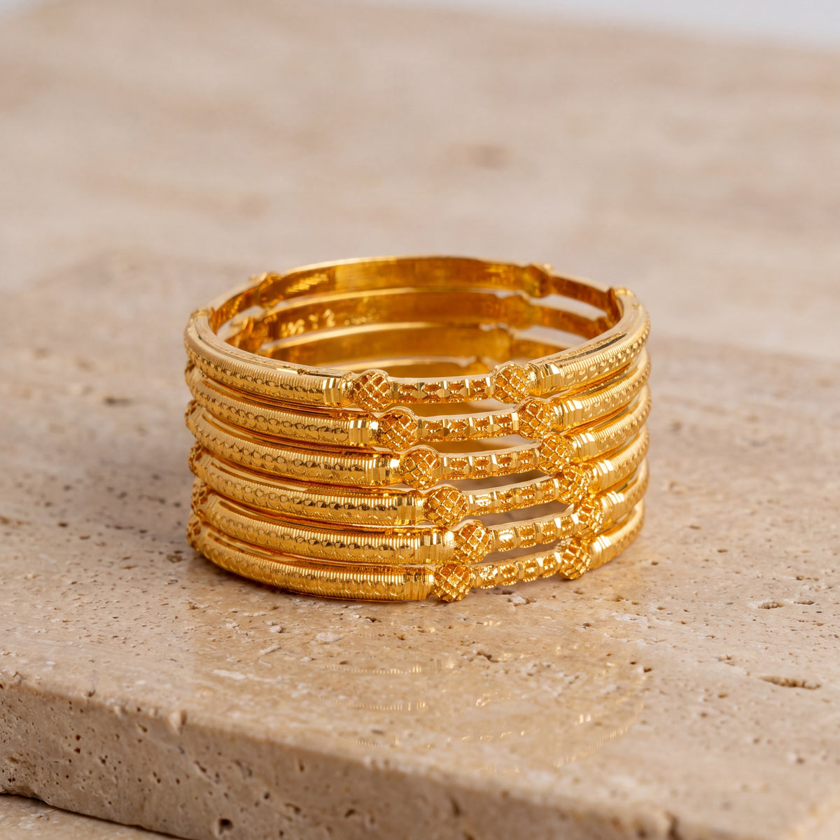 Kid's Bangles (D6-K) on travertine