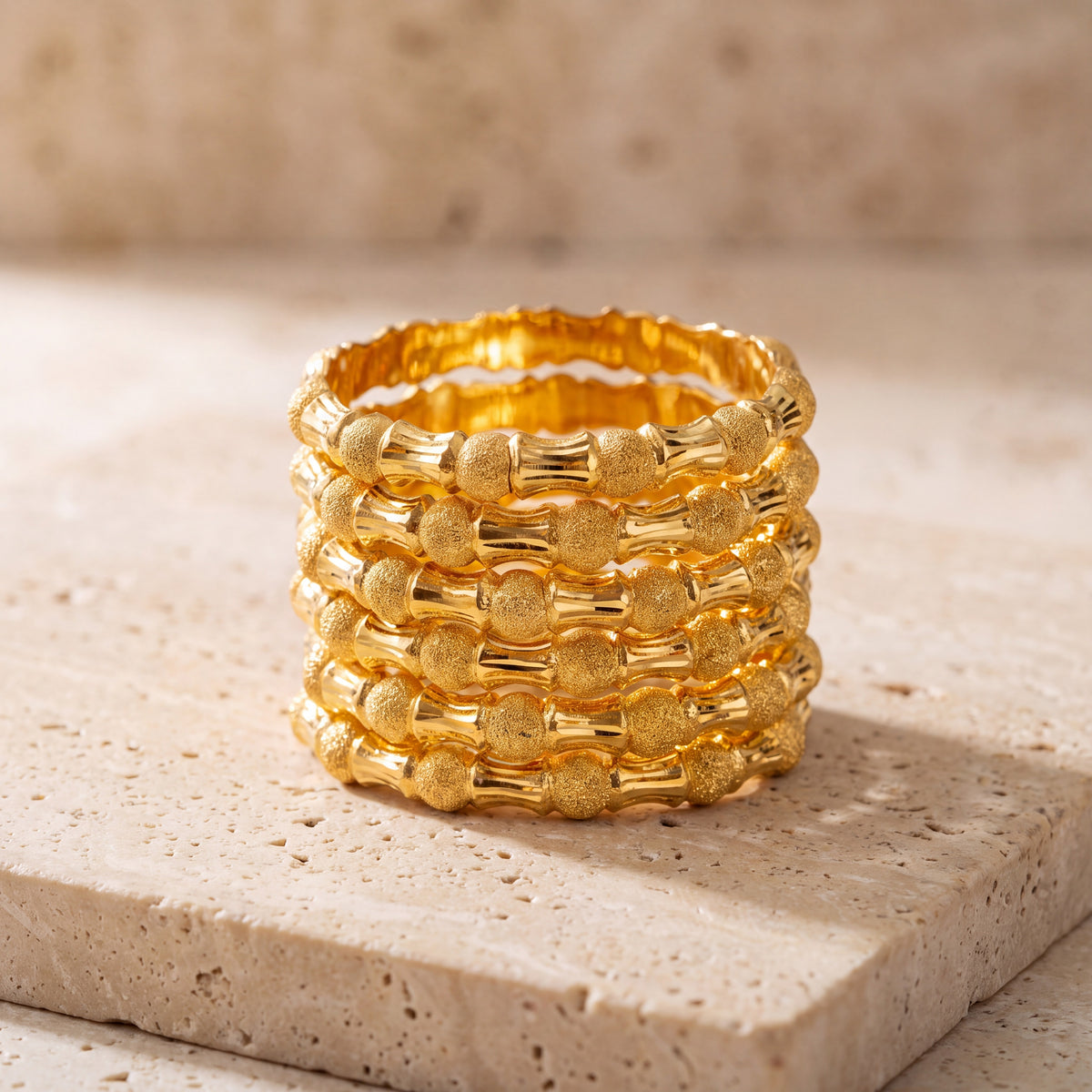 Kid's Bangles (D7-K) on travertine