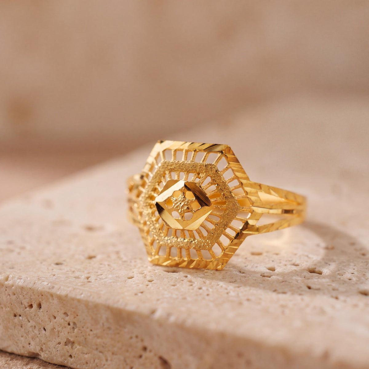 Kid's Rings (D12) on travertine