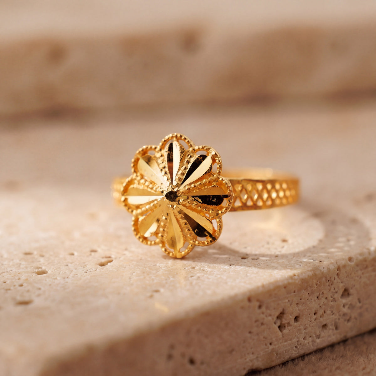 Kid's Rings (D37) on travertine