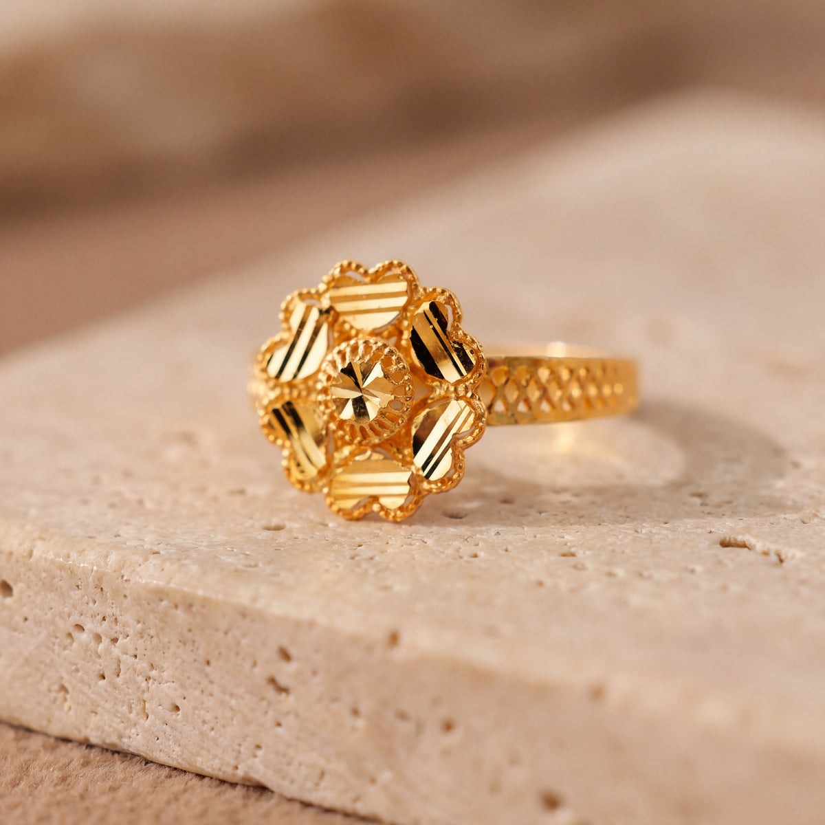 Kid's Rings (D41) on travertine