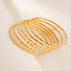 Laser Bangle (KD5), 925 silver 24K gold plated