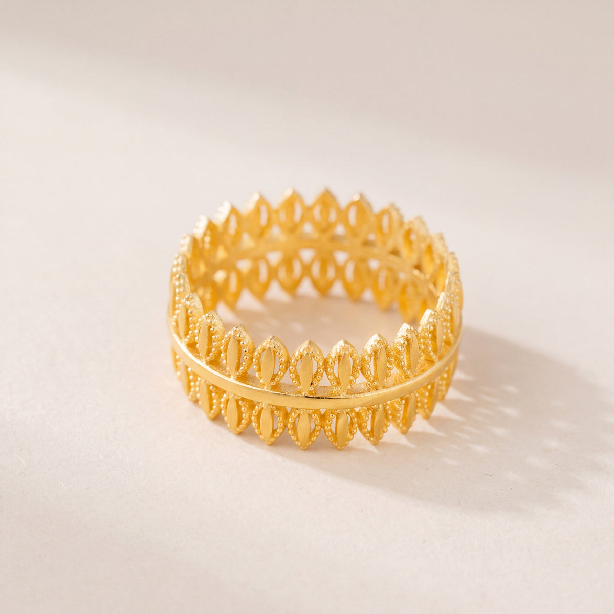 Leaf Band / Dabla (D2), 925 silver 24K gold plated