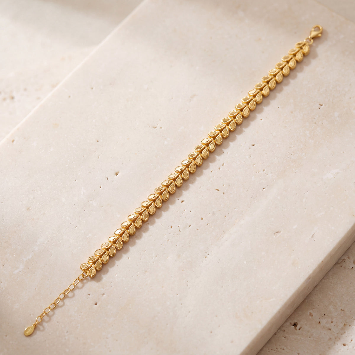 Leaf Bracelet (D1) on travertine