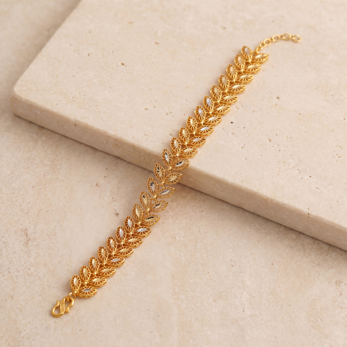 Leaf Bracelet (D2) on travertine