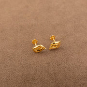 Leaf Shape Tops (D2) - 925 Silver & 24K Gold Plated