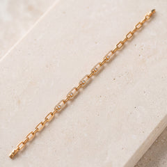 Link Bracelet with Stones (D1) on travertine